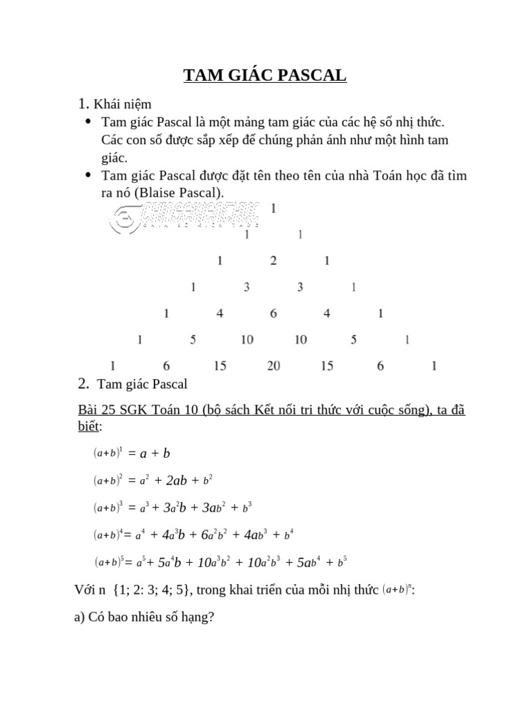 Tam Giác Pascal | PDF