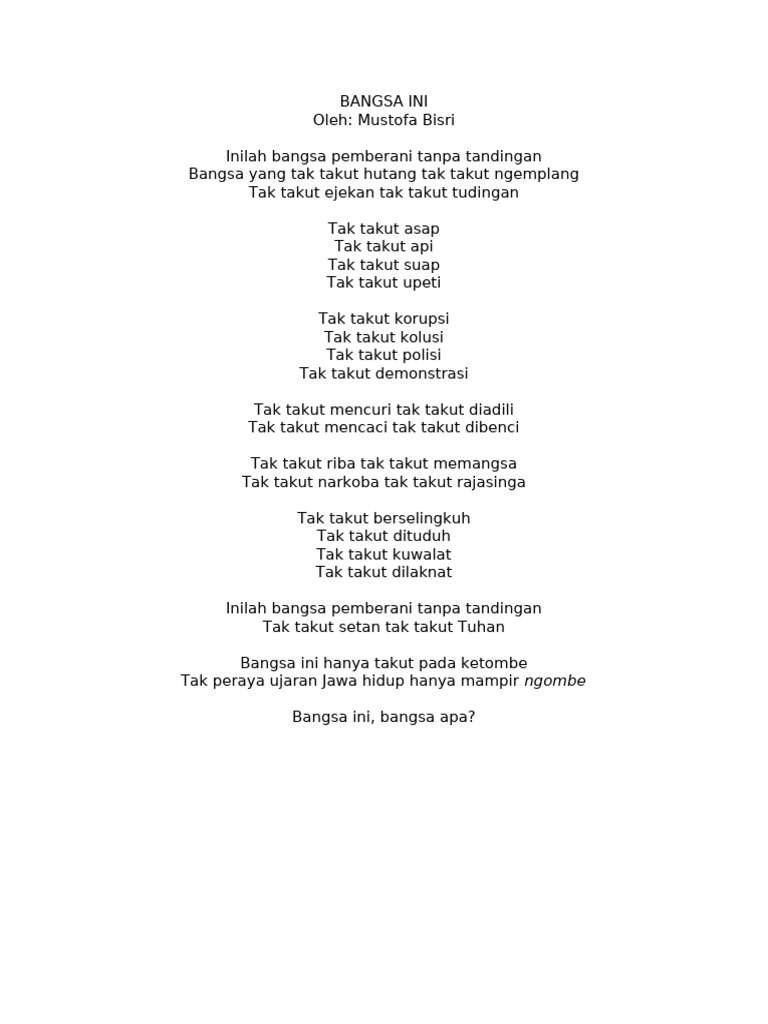 Bangsa Ini | PDF