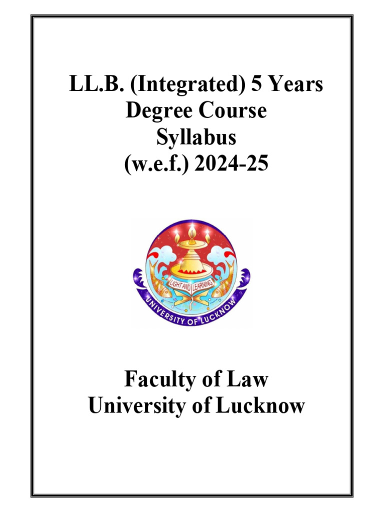 LL.B. Integrated Course Syllabus 2024-25 | PDF | Economics | Demand