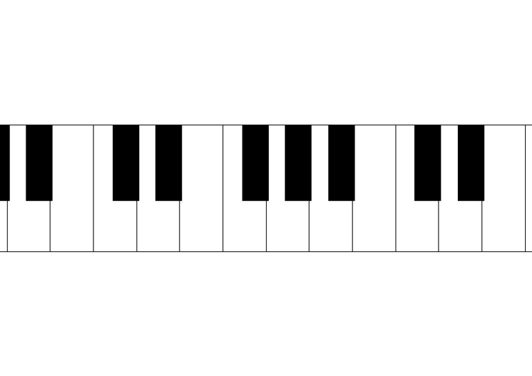 Piano Key Strip 53cm With Black Keys | PDF