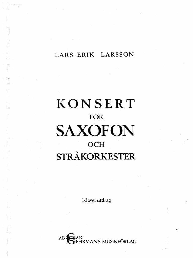 Lars - Erik Larsson Concerto | PDF