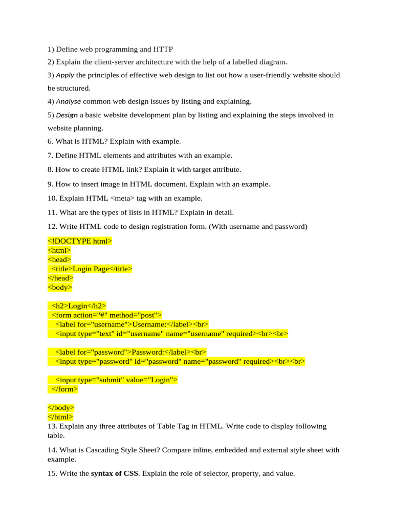 Question Bank Mid 1 | PDF