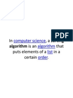 In Computer Science, A Sorting Algorithm Is