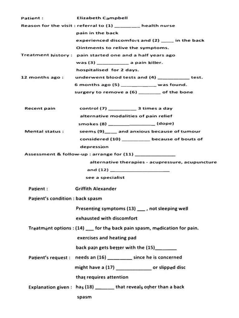 211 Elizabteh Campbell Listening Oet Question Paper | PDF