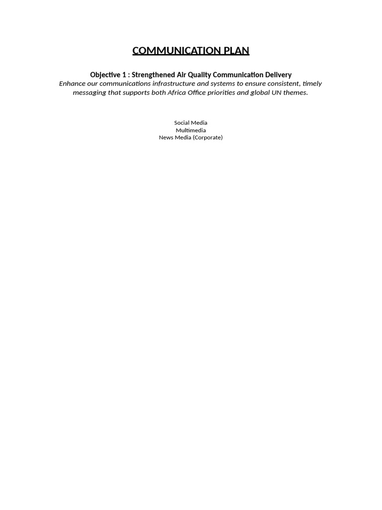 B Communication Plan | PDF