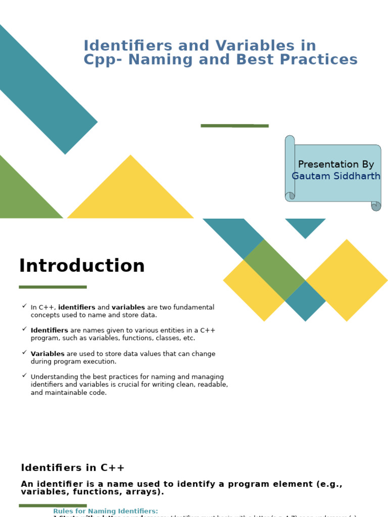 Best Practices for C++ Identifiers | PDF | Variable (Computer Science ...