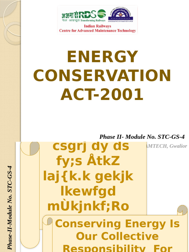 Energy Conservation Act Overview | PDF | Energy Conservation | Electric ...