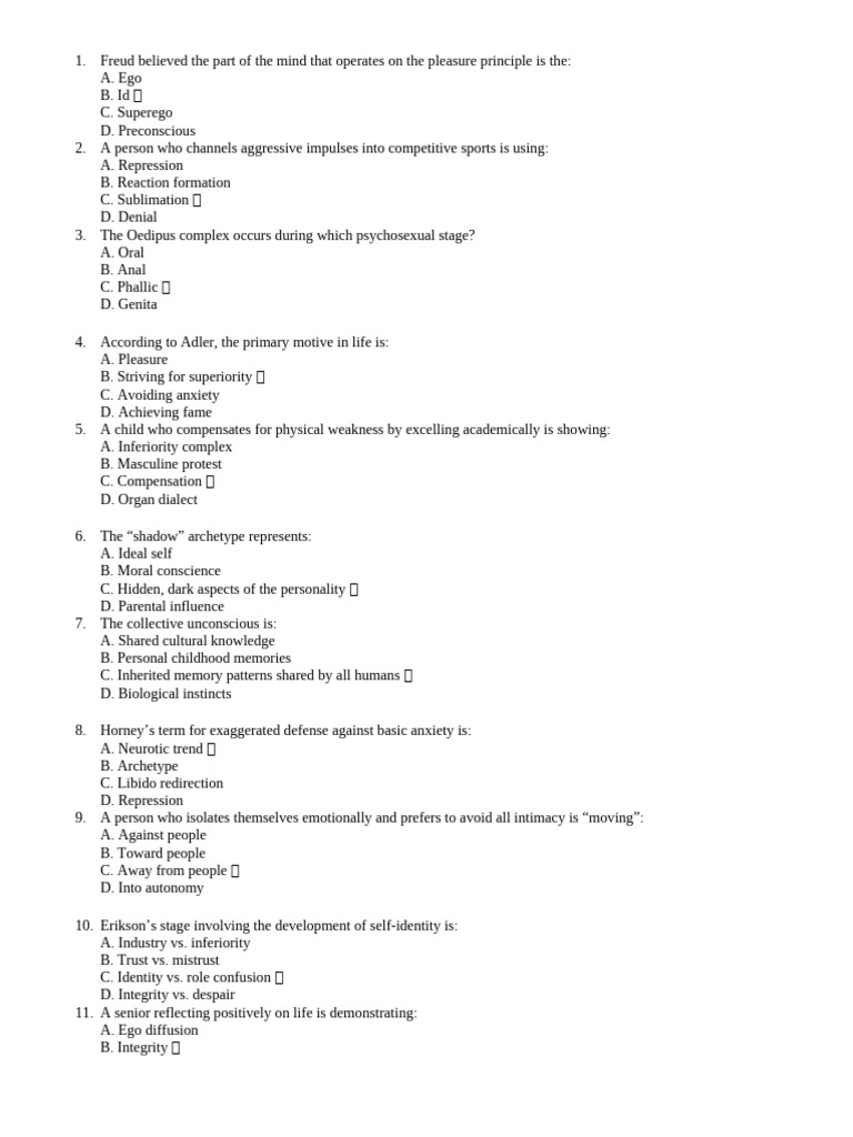 Top Final Reviewer MCQ | PDF | Self Actualization | Shadow (Psychology)