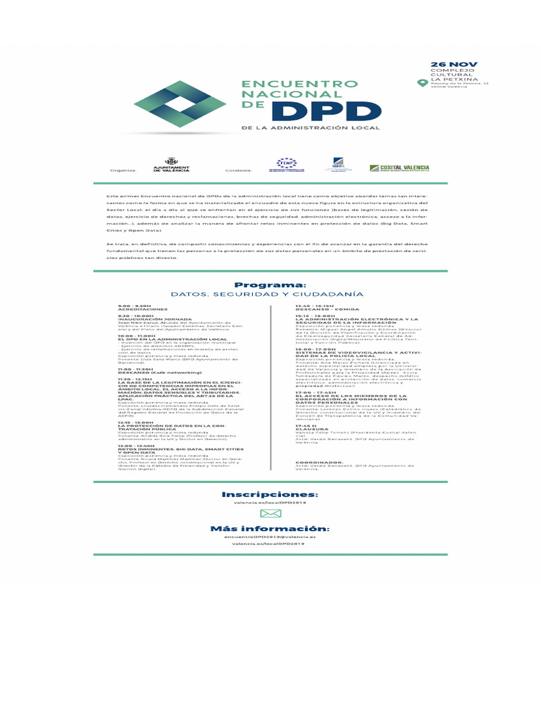 Encuentro Nacional DPD: Protección de Datos | PDF