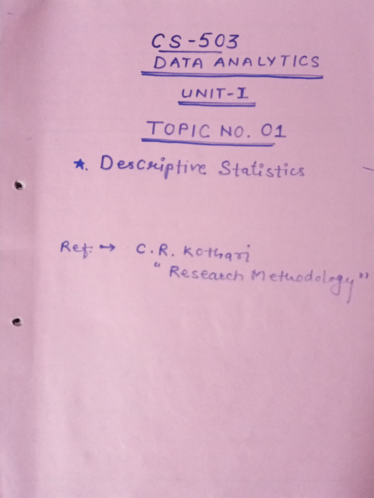 Descriptive Statistics Overview | PDF
