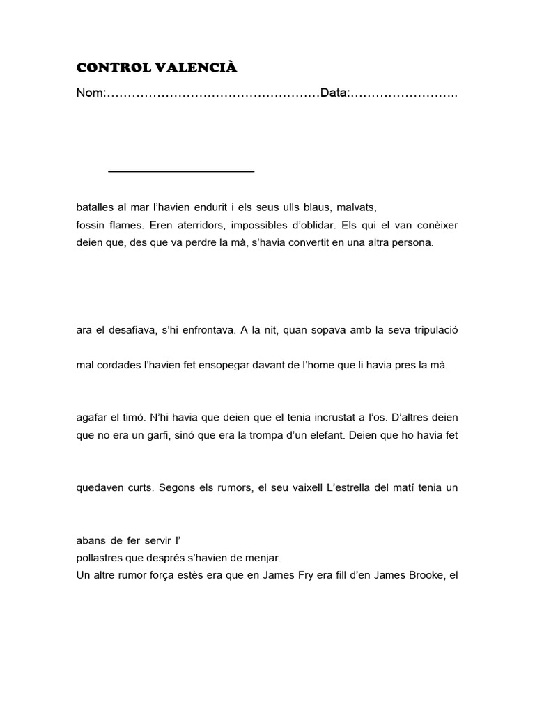 CONTROL VALENCIÀ U2 | PDF