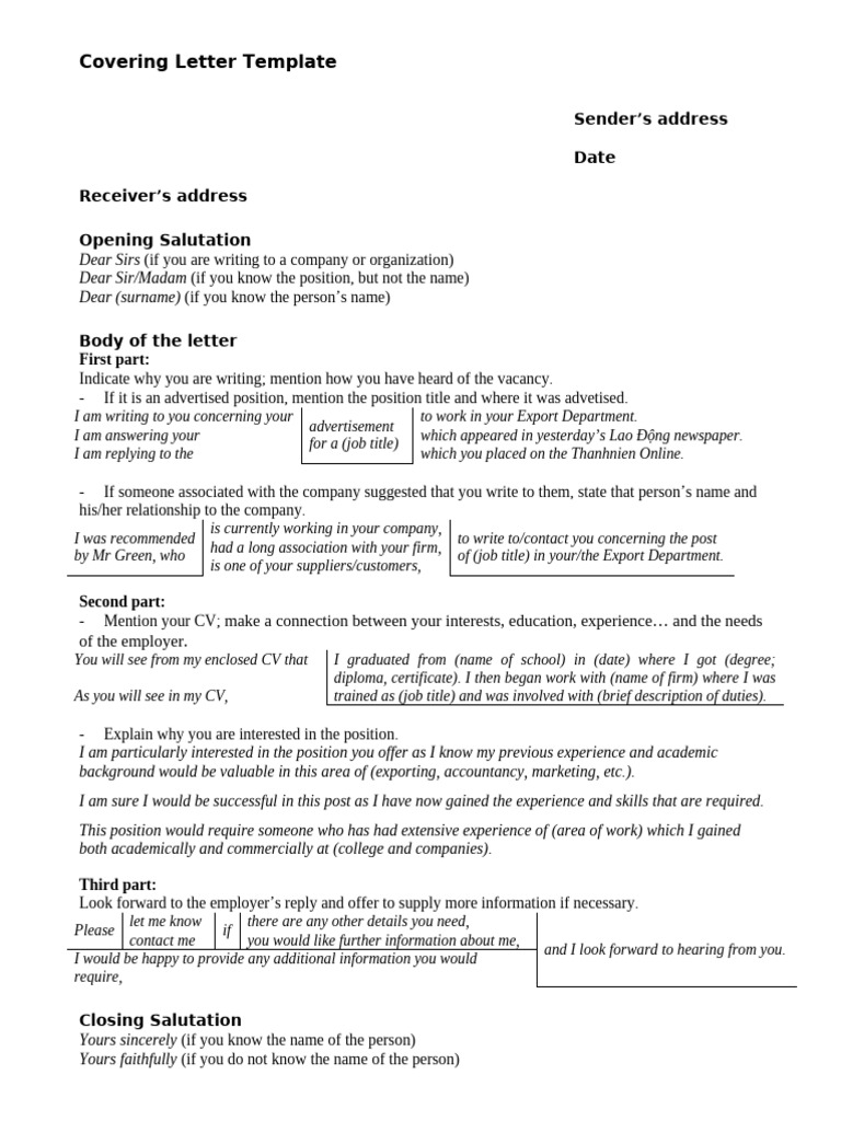 Cover Letter Template Guide | PDF