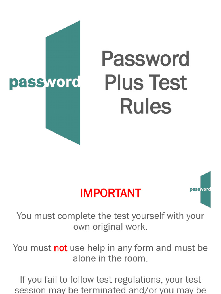 Password Plus Visual Test Rules 2025-06-11 | PDF