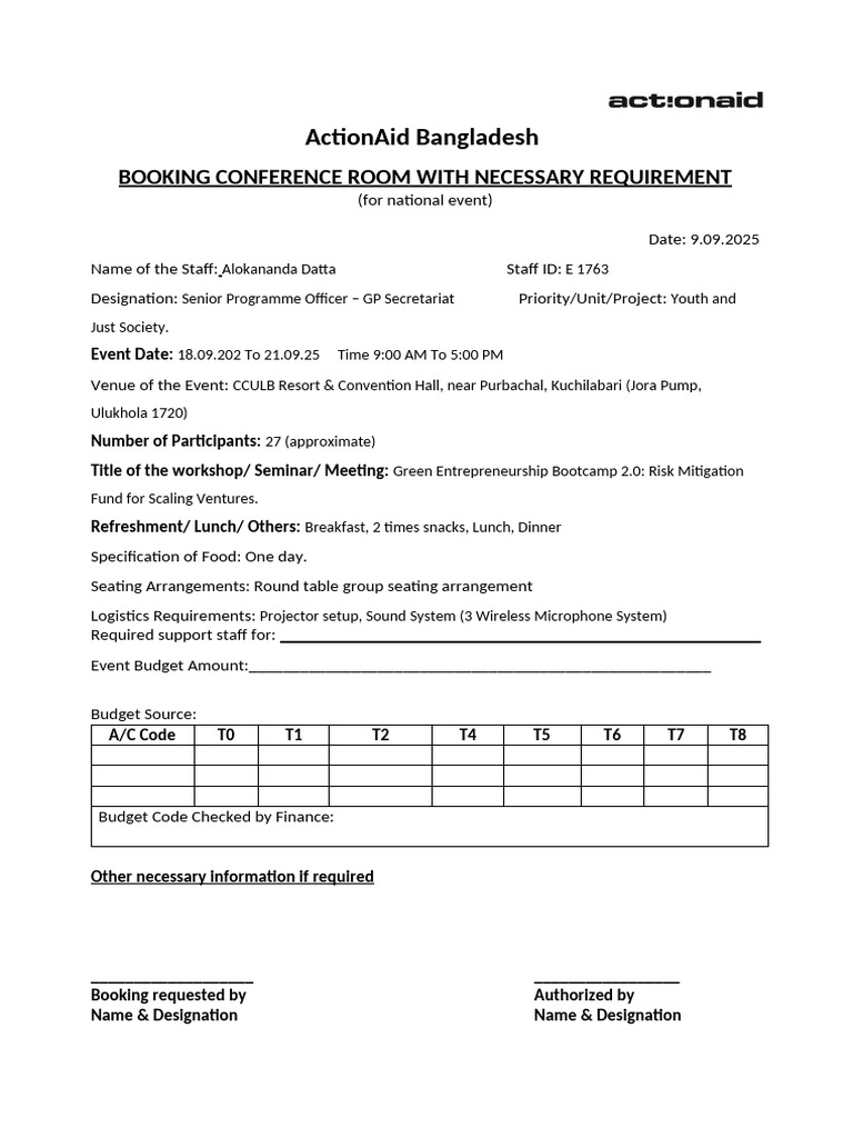 Booking Conference Room | PDF