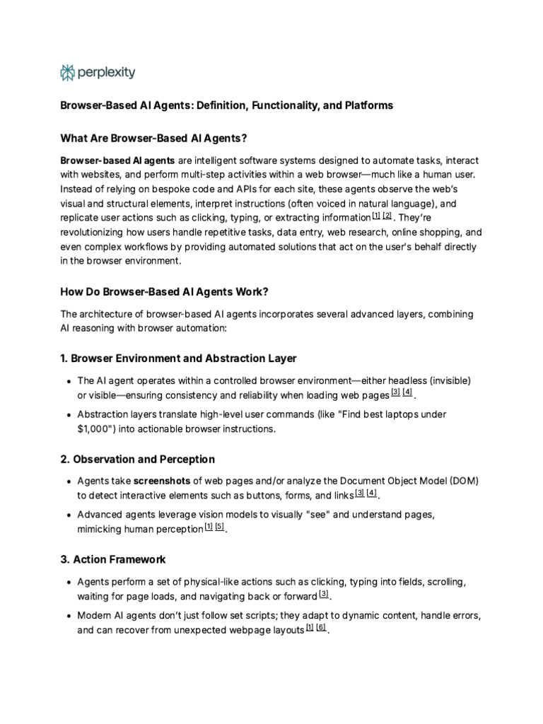 Browser-Based AI Agents Overview | PDF | Web Application | Artificial ...