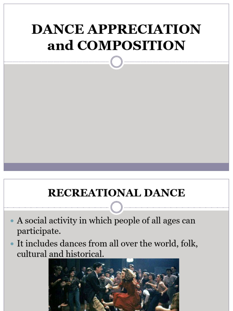 LESSON 3 Dance Appreciation and Composition | PDF | Dances