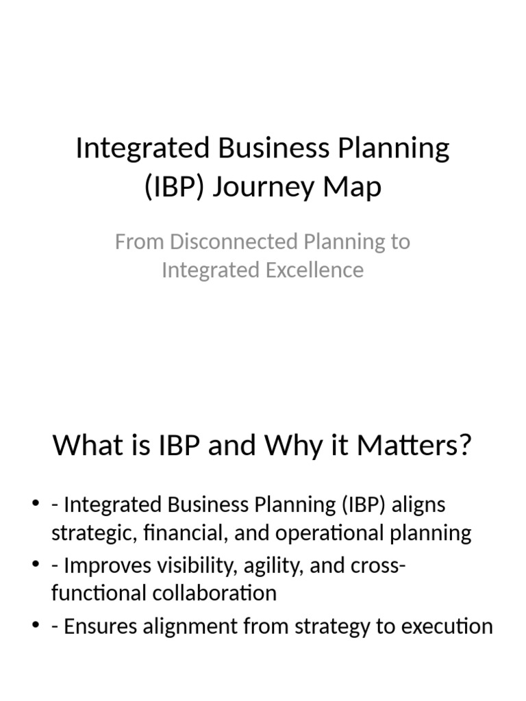 IBP Journey Map for Integrated Planning | PDF