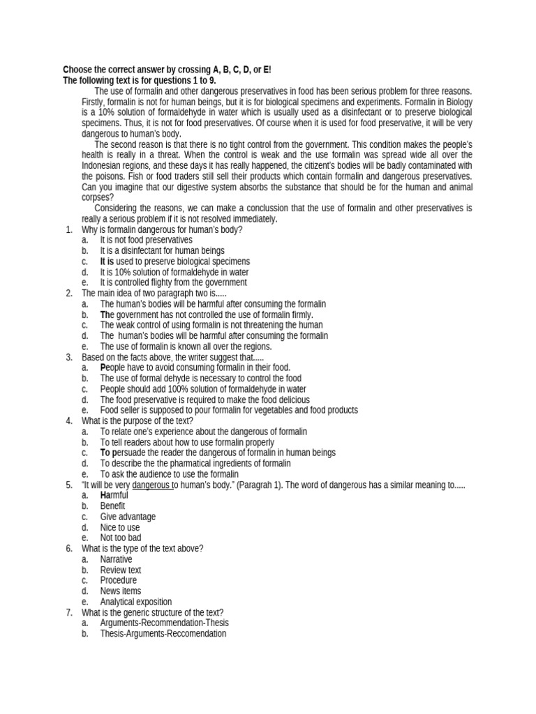 Formalin in Food: Health Risks Explained | PDF | Formaldehyde