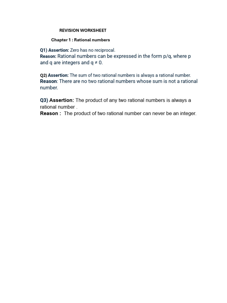 Worksheet Chapter 1 | PDF