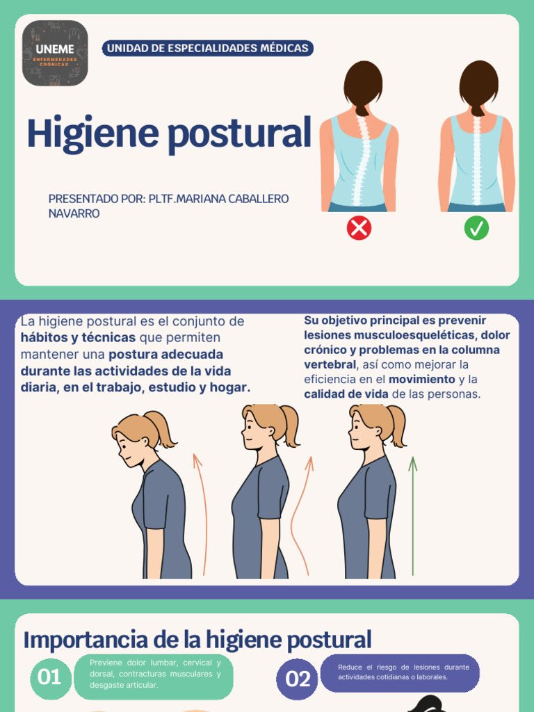Guía de Higiene Postural Efectiva | PDF | Dolor lumbar