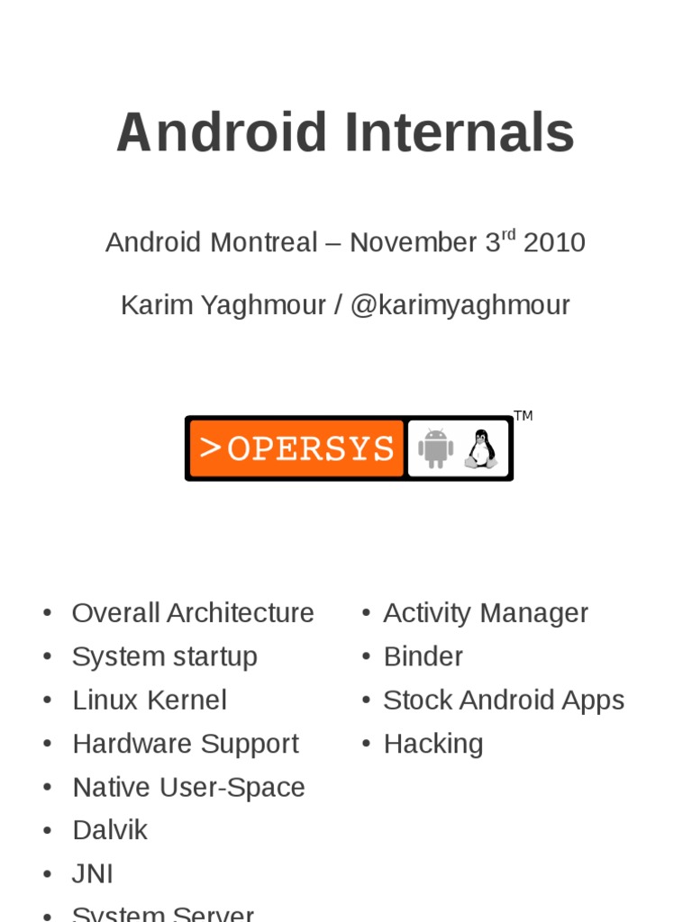 Android System Architecture Guide | PDF | Android (Operating System ...