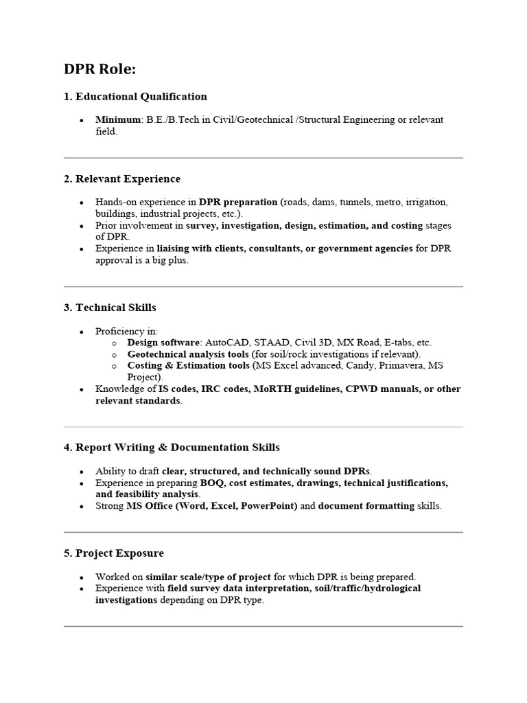 DPR, PMC, and Tendering Roles Overview | PDF | Risk | Risk Management