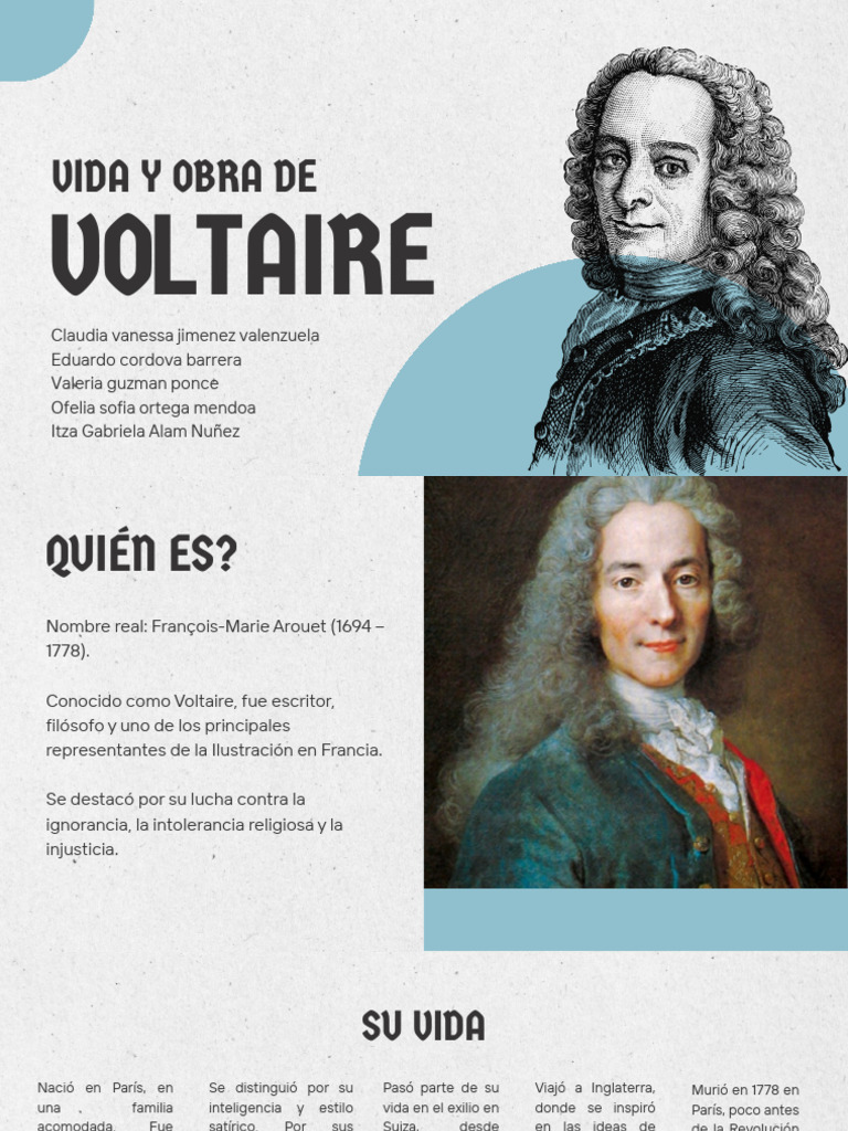 Vida y legado de Voltaire, filósofo ilustrado | PDF | Voltaire | Tolerancia