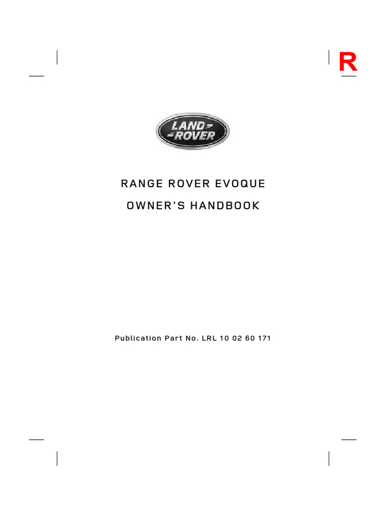 Range Rover Evoque Owner's Handbook | PDF | Trunk (Car) | Motor Vehicle
