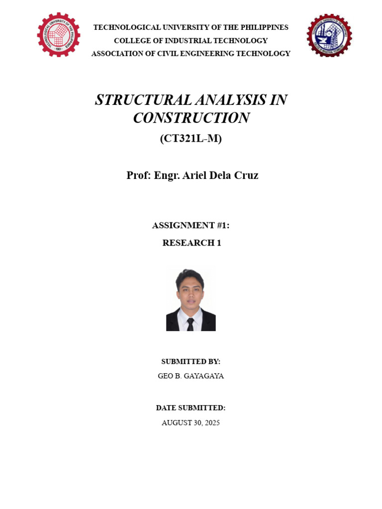 Assignment #1 - Structural Analysus | PDF | Structural Load | Bending