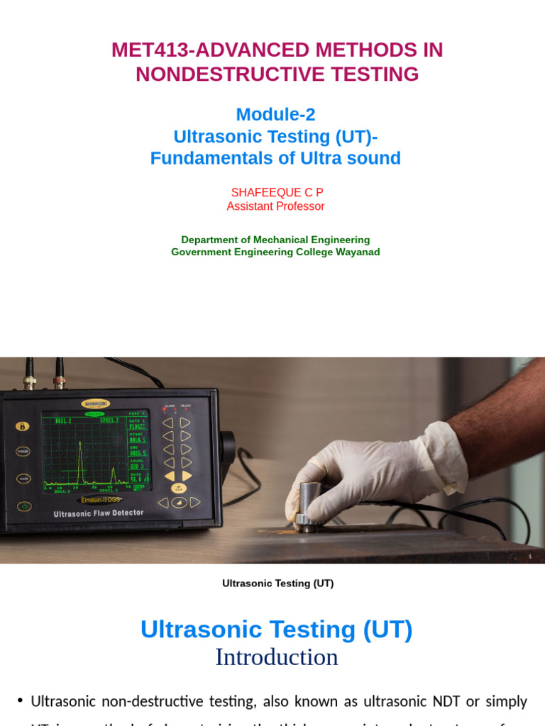 Ultrasonic Testing Fundamentals Explained | PDF | Waves | Ultrasound