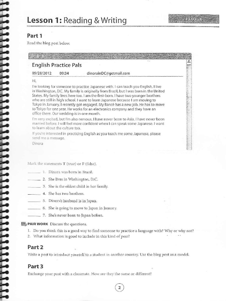 English Reading & Writing Lessons | PDF