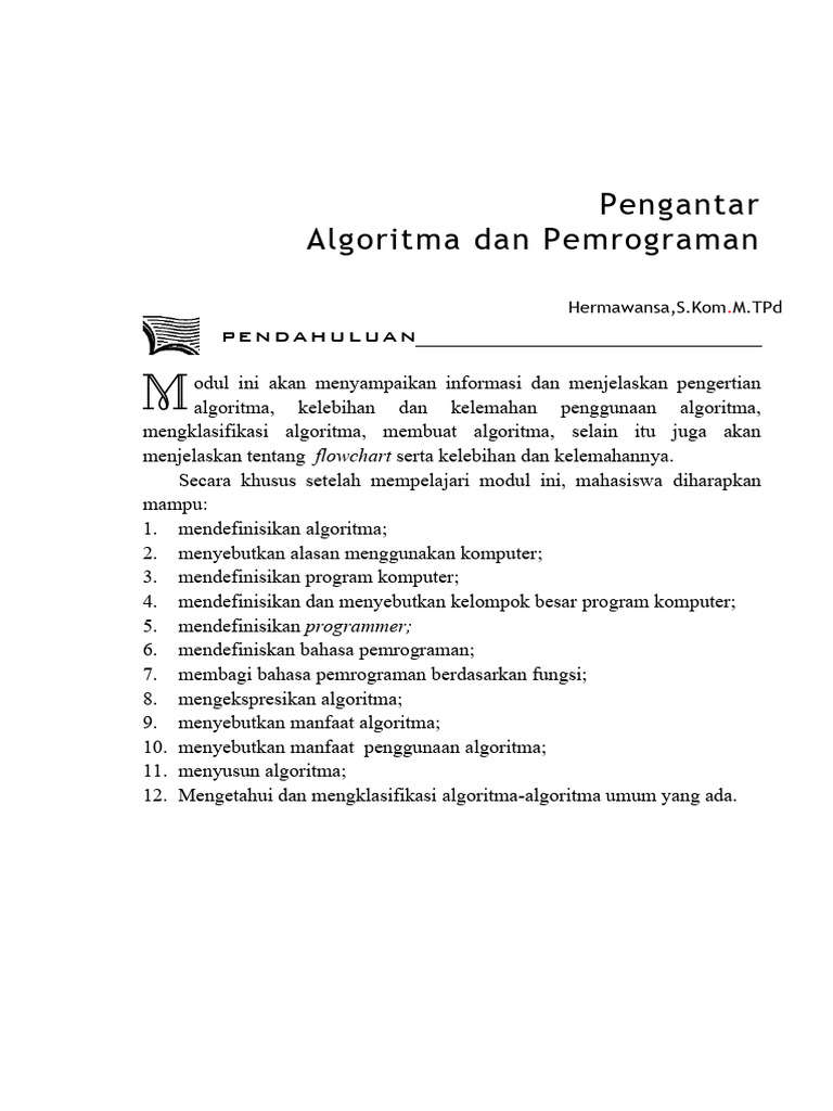 Pengantar Algoritma dan Pemrograman | PDF