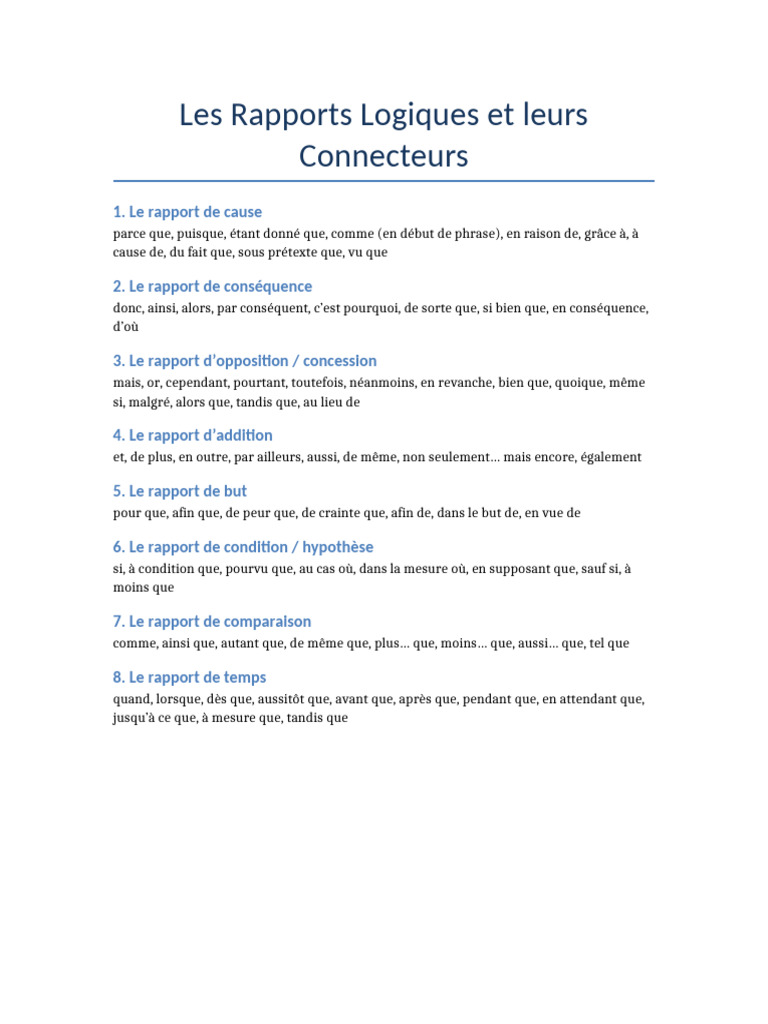 Rapports Logiques et Connecteurs | PDF