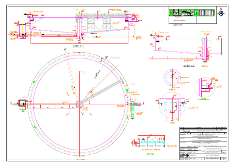 5897 GN D 33 001 R0 - GA of Primary Clarifier | PDF
