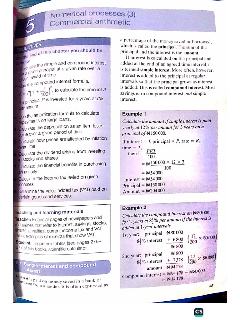 Commercial Arithmetic with CamScanner | PDF