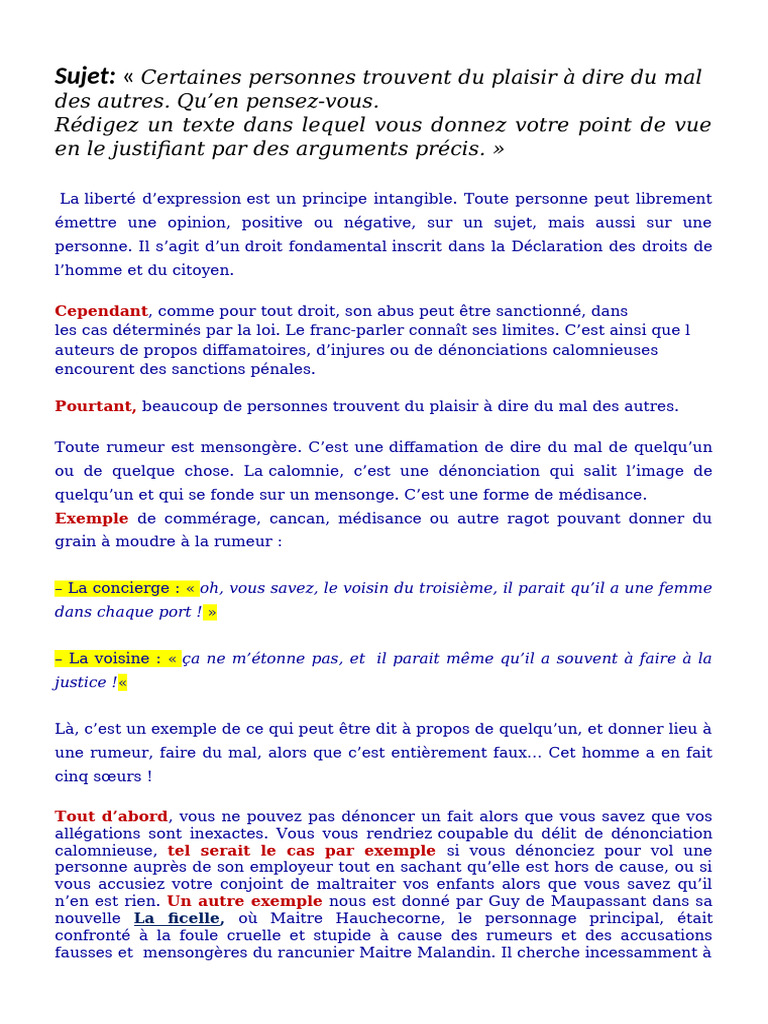 L'impact des rumeurs et diffamations | PDF | Diffamation