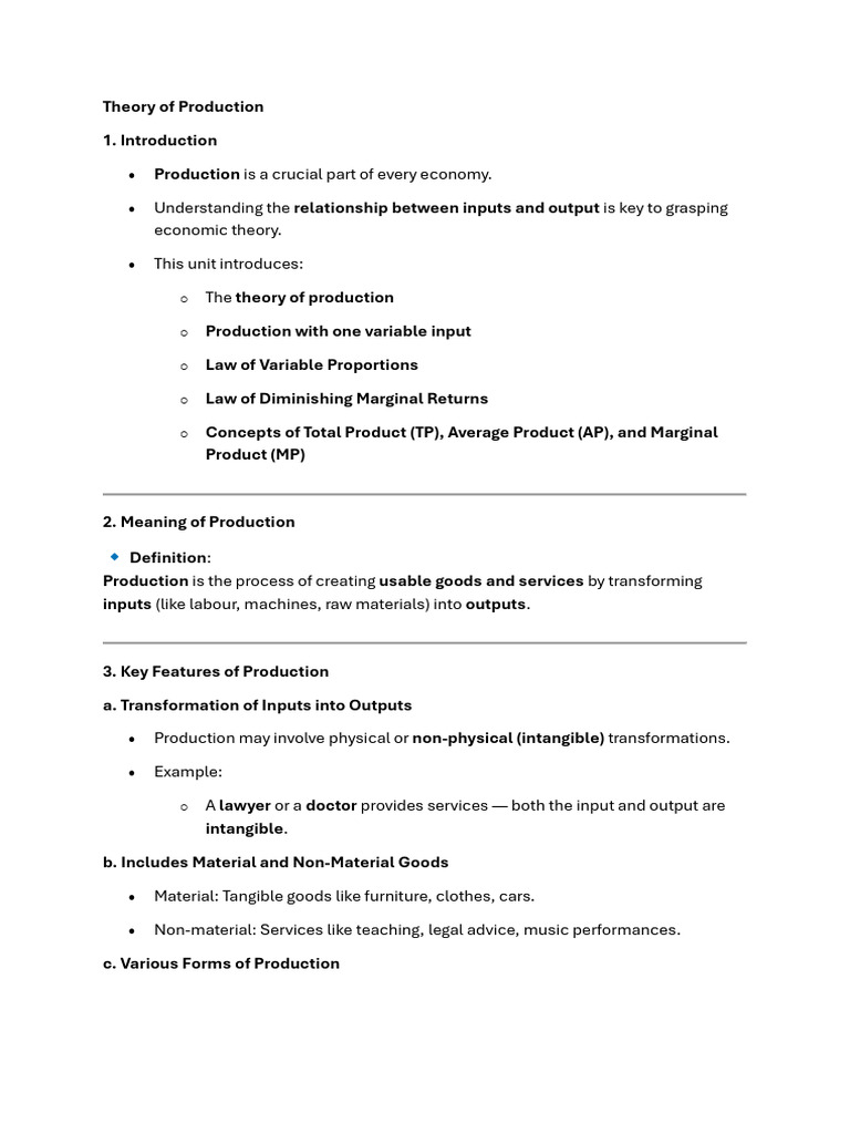 Understanding Production Theory Basics | PDF