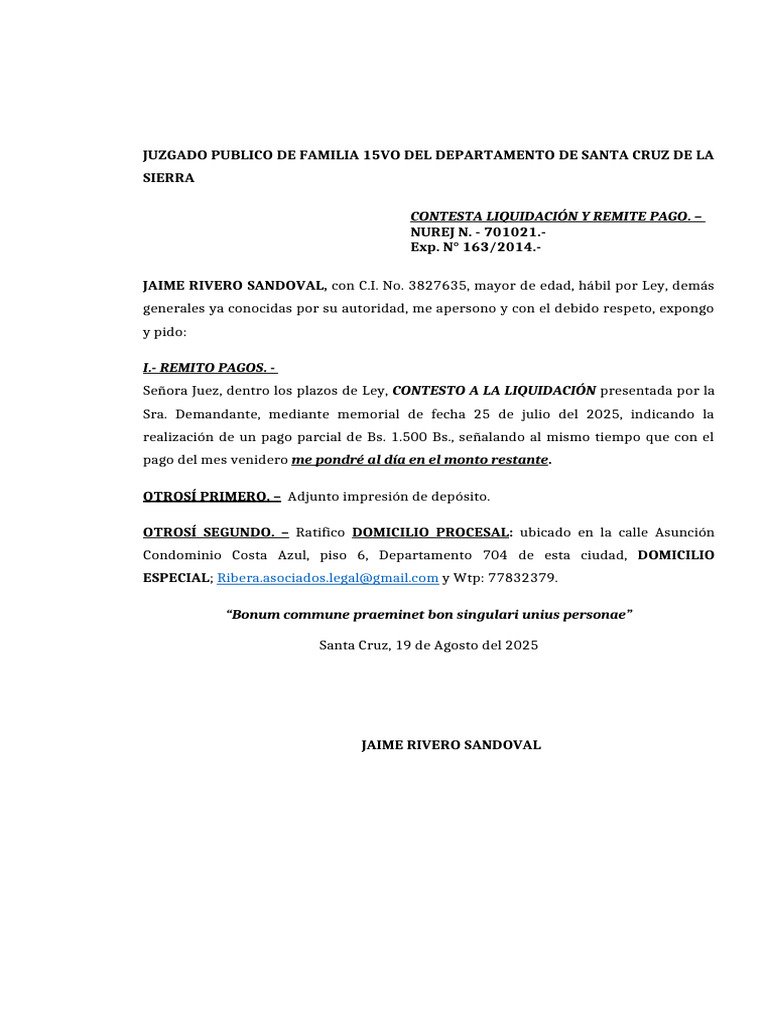 Contesta Liquidacion... | PDF