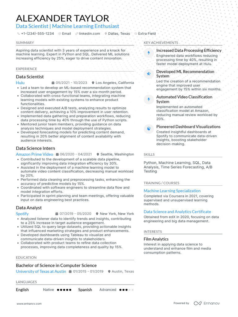 Data Scientist Resume: Machine Learning Expert | PDF | Machine Learning ...