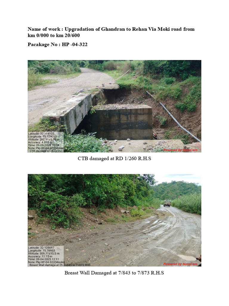 Ghandran to Rehan Road Damage Report | PDF