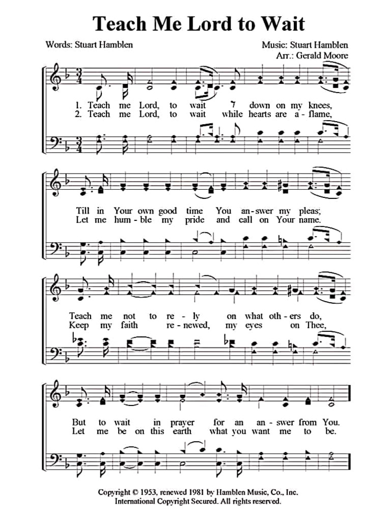 Teach Me Lord To Wait | PDF