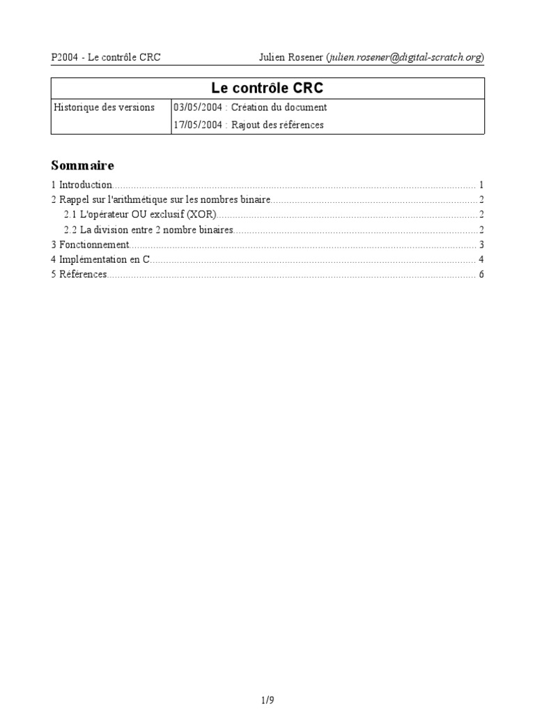 Fonctionnement du contrôle CRC | PDF | Informatique théorique | Nombre