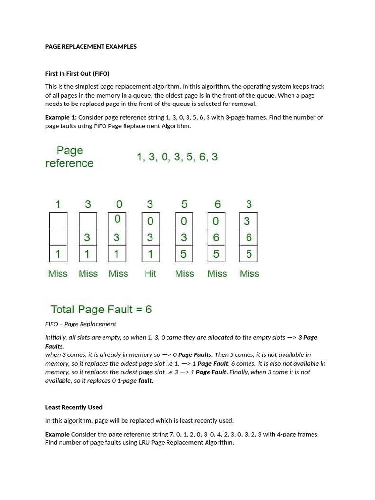 Page Replacement Algorithms Explained | PDF