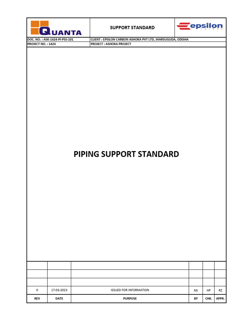 Piping Support Standards for Ashoka Project | PDF | Gas Technologies ...