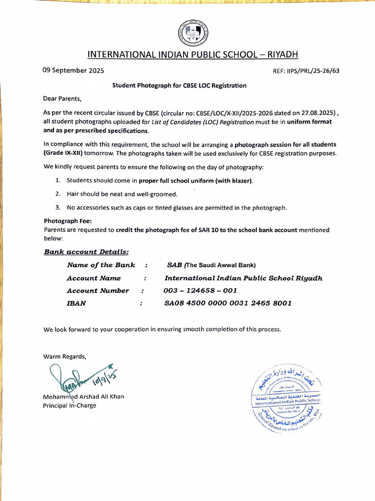 CBSE LOC Registration Photo Guidelines | PDF