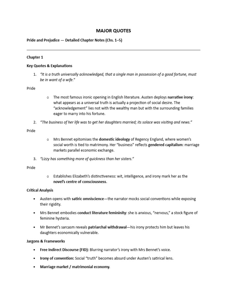 Pride and Prejudice Quotes, Themes, Criticism | PDF | Mr. Darcy | Pride And  Prejudice, image size:768x1024