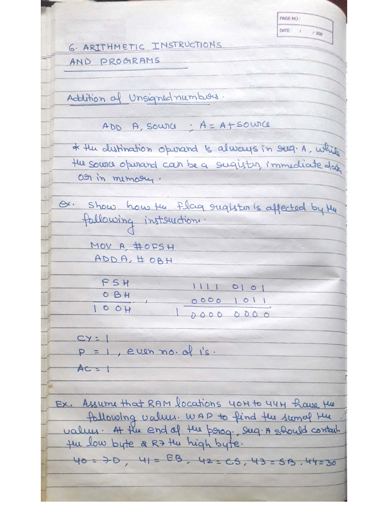 Microcontroller Arithmetic Operation | PDF