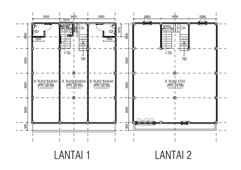 Rencana Lantai dan Ukuran Ruko | PDF