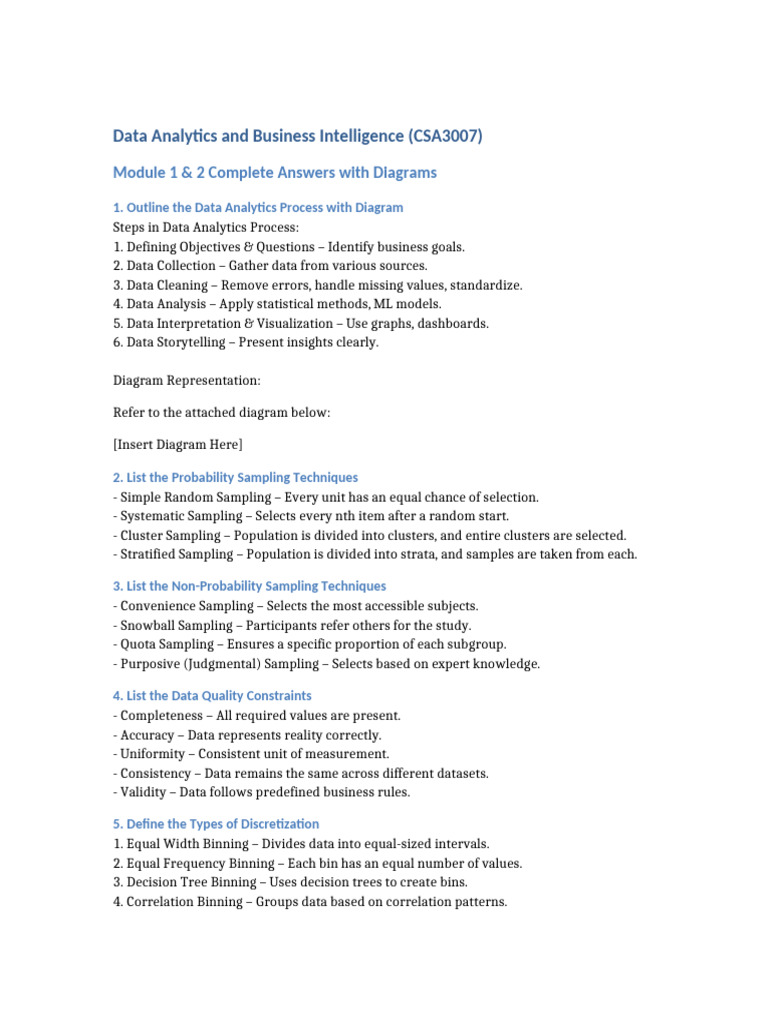 CSA3007 Complete Answers With Diagrams | PDF | Sampling (Statistics ...