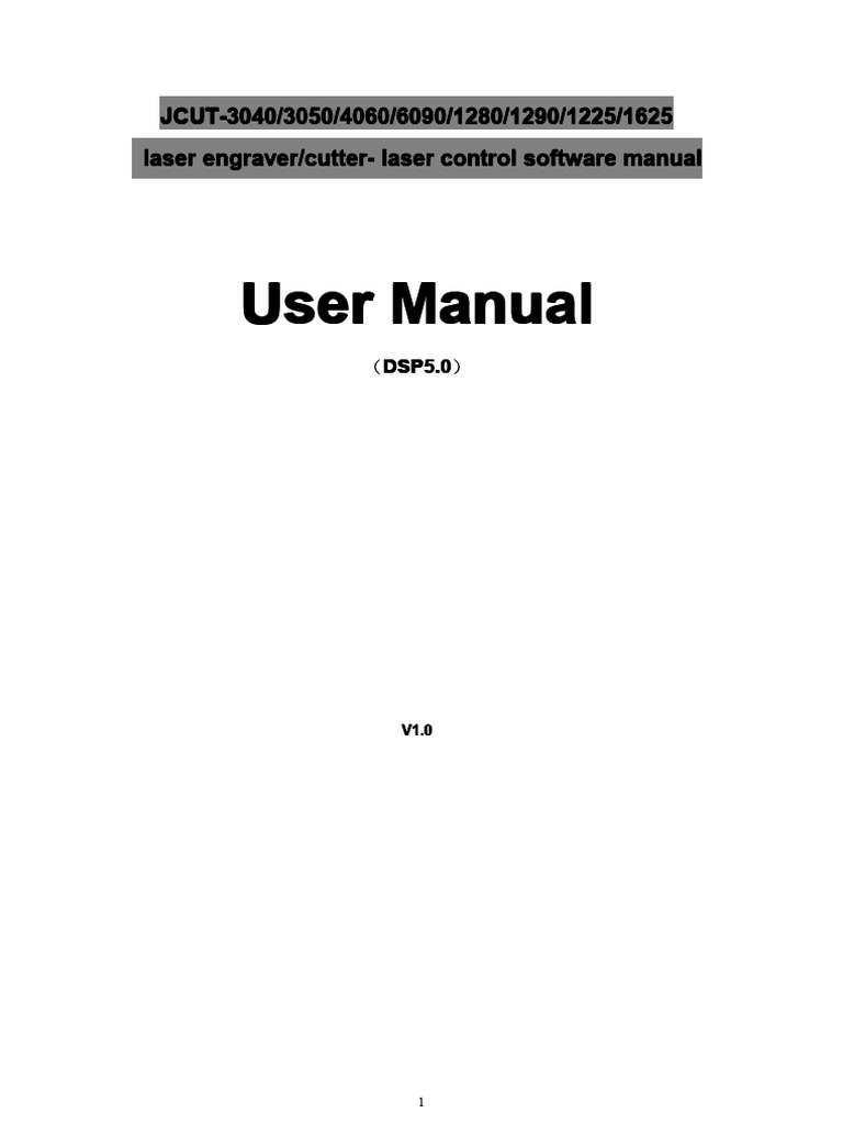 JCUT Laser Engraver User Manual | PDF | Button (Computing) | Parameter ...